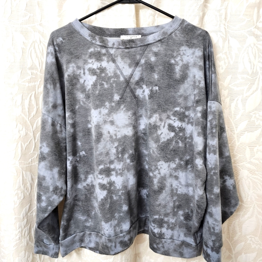 Zenana Outfitters Charcoal Tie-Dye Top